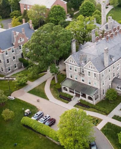 Aerial view of the Blair Academy campus in Blairstown, New Jersey